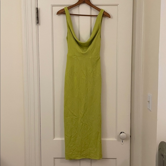 NWT Meshki Fallon Cowl Midi Dress Satin Print | Women’s Size XS - Picture 3 of 8